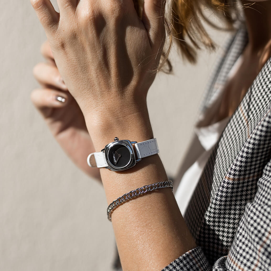 BRACELET CUIR LUXURY 2 BRINS - 12 MM - BLANC - Image 5