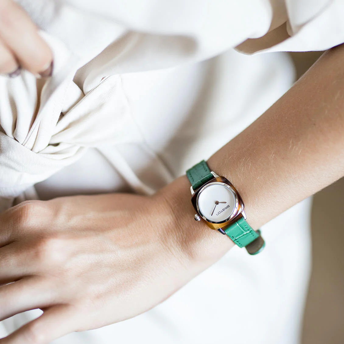 BRACELET CUIR LUXURY 2 BRINS - 12 MM - VERT - Image 5