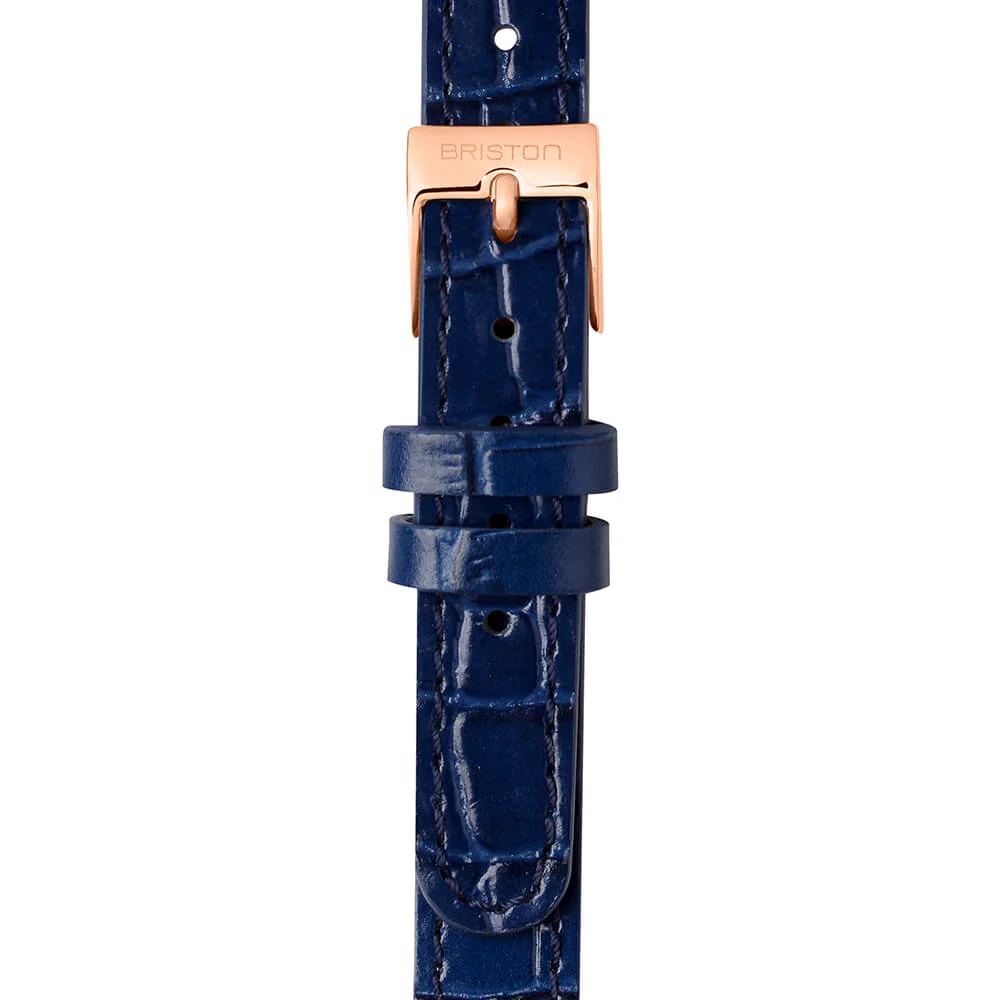 BRACELET CUIR LUXURY 2 BRINS - 12 MM - BLEU MARINE - Image 3